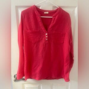 Mote Pink‎ Long Sleeve V neck